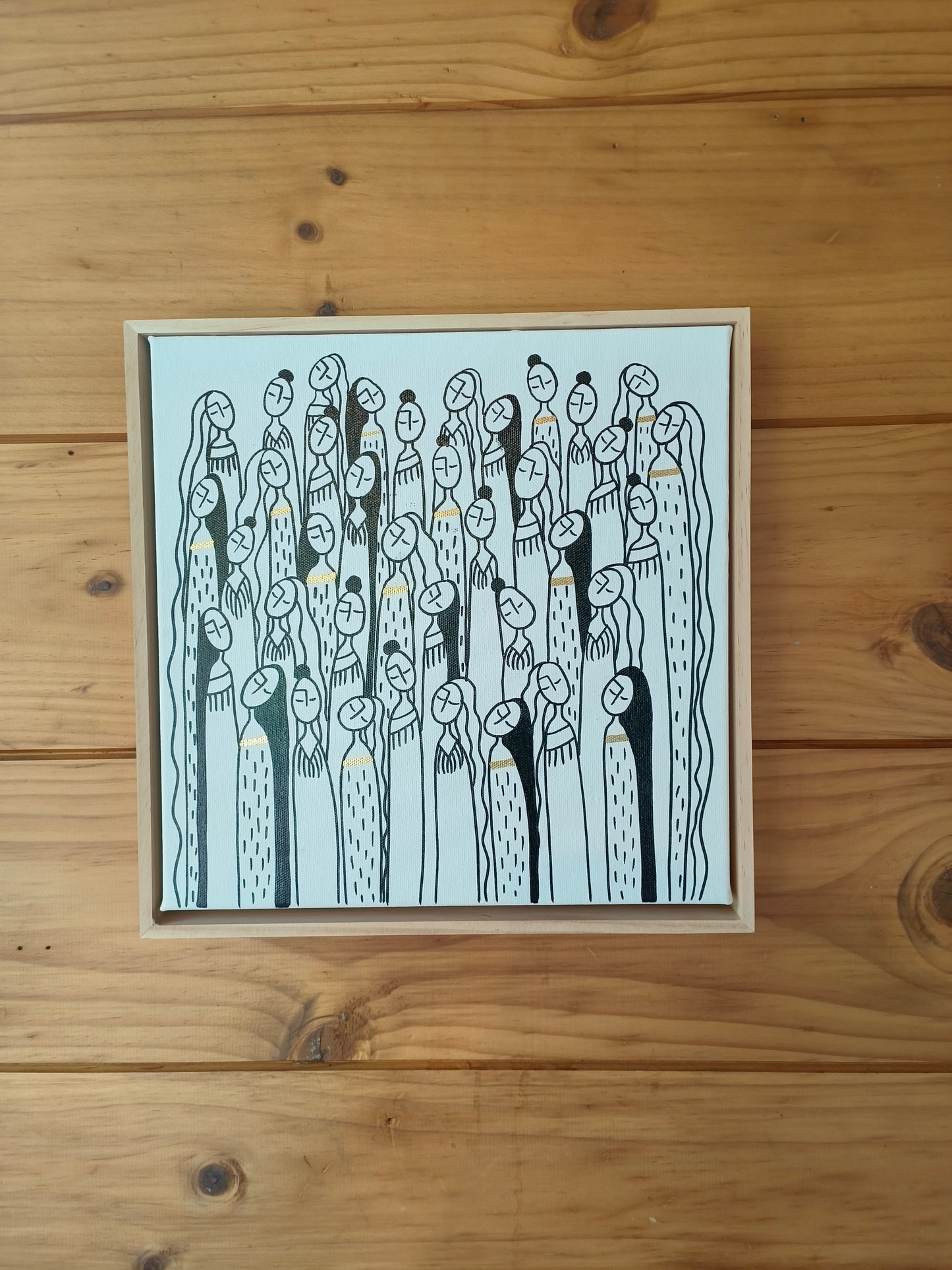 Wāhine, canvas w wooden frame